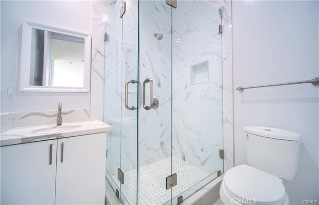 Bathroom, Glass Shower, Interior, Marble Walls