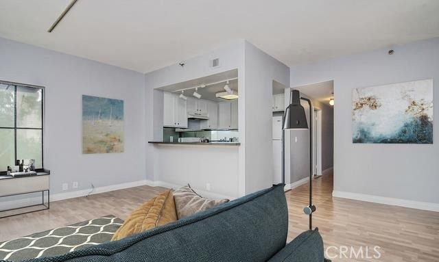 Interior, Kitchen, Living room, Stainless Steel Appliances, Wood Texture Flooring