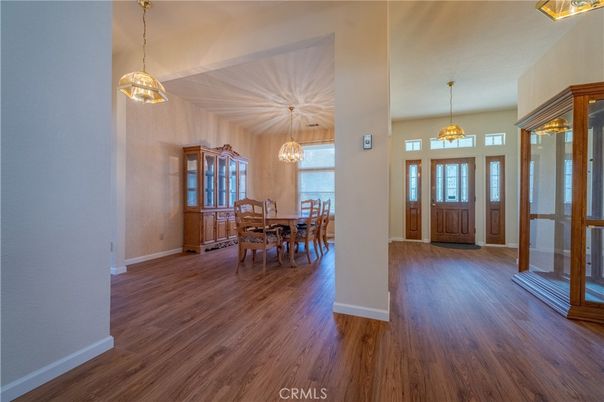 Chandelier, Dining room, Interior, Pendant Lights, Wood Texture Flooring