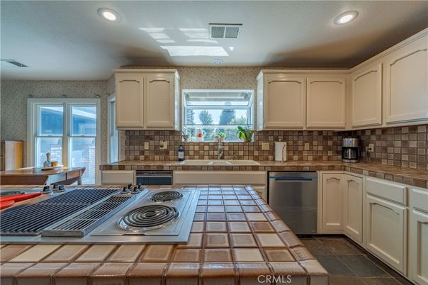 Interior, Kitchen, Recessed Lighting, Tile Countertops