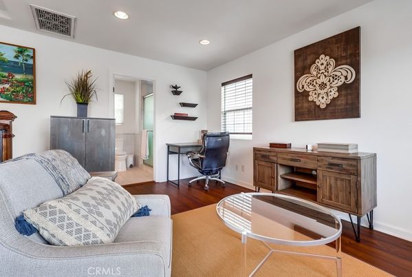 Home Office, Interior, Recessed Lighting, Wood Texture Flooring