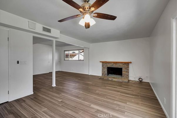Empty room, Fireplace, Interior, Wood Texture Flooring