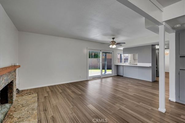 Empty room, Fireplace, Interior, Wood Texture Flooring