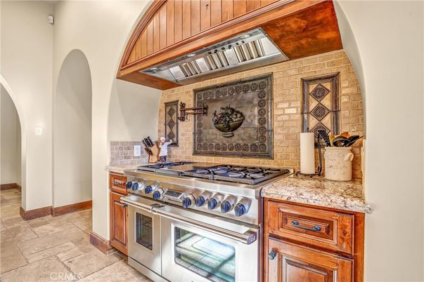 Interior, Kitchen, Stainless Steel Appliances, Stone Walls