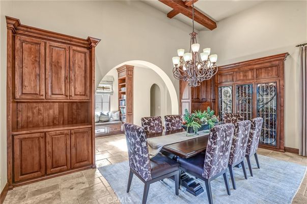 Chandelier, Dining room, Interior, Wooden Beams
