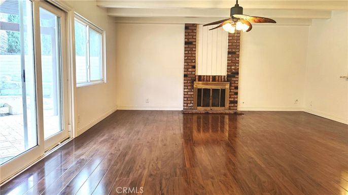 Empty room, Fireplace, Interior, Wood Texture Flooring