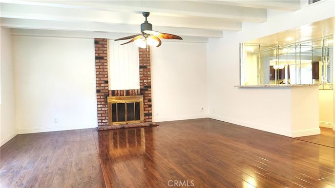 Empty room, Fireplace, Interior, Wood Texture Flooring