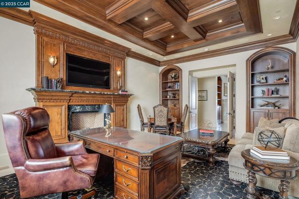 Home Office, Interior, Recessed Lighting, Wooden Beams, Wooden Ceilings