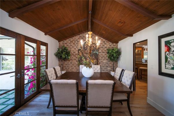 Chandelier, Dining room, Interior, Stone Walls, Wooden Beams, Wooden Ceilings, Wood Texture Flooring