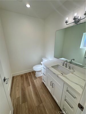 Bathroom, Interior, Recessed Lighting, Wood Texture Flooring