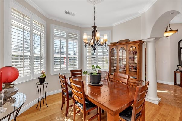 Chandelier, Dining room, Interior, Wood Texture Flooring