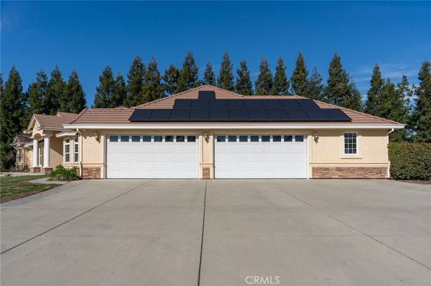 Attached, Exterior, Facade, Solar Panels, Ranch
