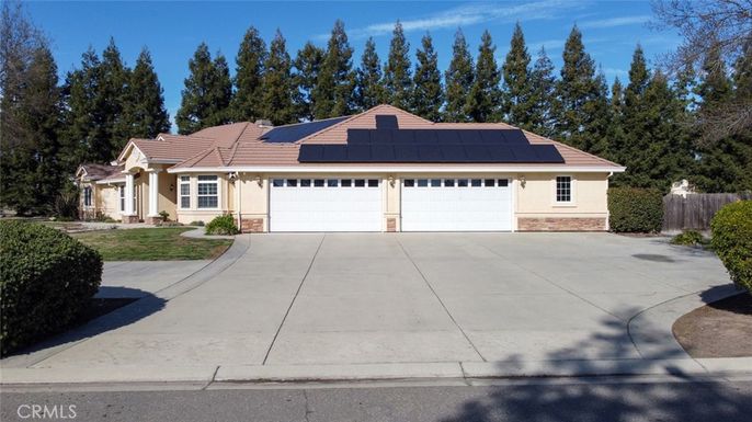 Attached, Exterior, Facade, Solar Panels, Ranch