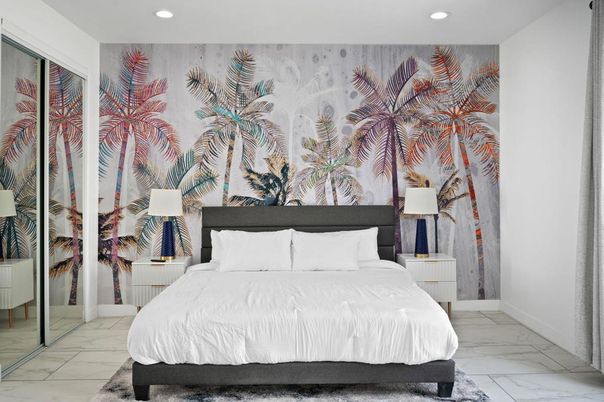 Bedroom, Interior, Marble, Recessed Lighting