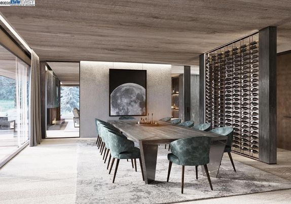 Dining room, Interior, Wine Storage, Wooden Ceilings