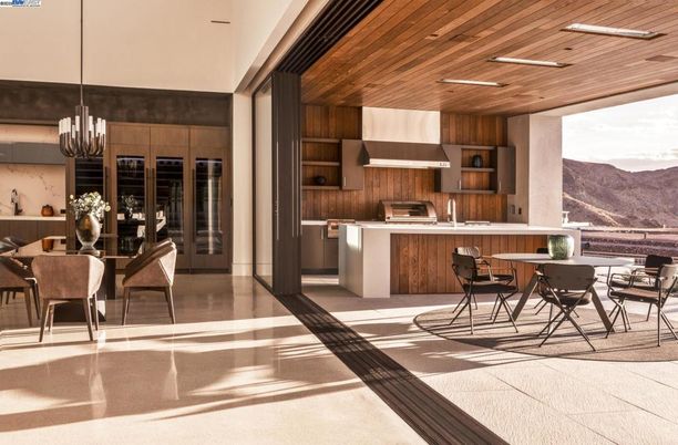 Dining room, Interior, Kitchen, Pendant Lights, Recessed Lighting, Wooden Ceilings