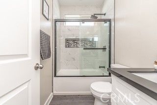 Bathroom, Glass Shower, Interior, Wood Texture Flooring