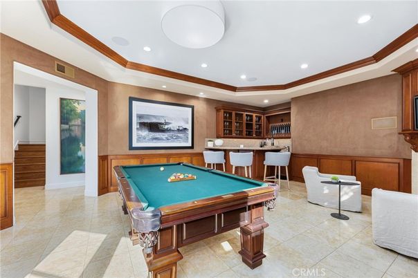 Billiard Table, Game Room, Interior, Recessed Lighting