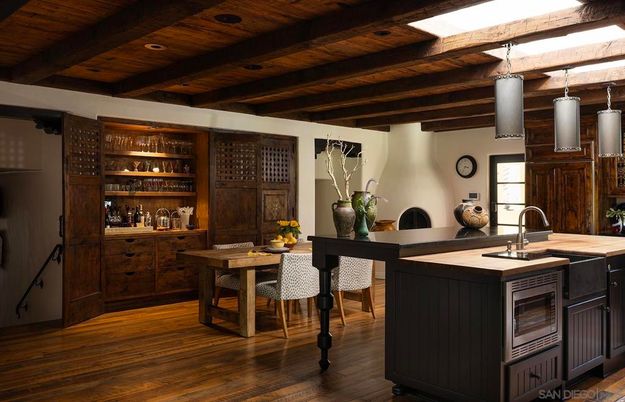 Interior, Kitchen, Wooden Beams, Wooden Ceilings, Wood Texture Flooring