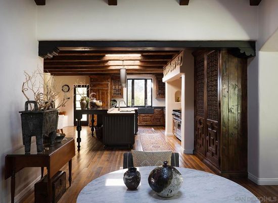 Interior, Kitchen, Wooden Beams, Wood Texture Flooring, Wooden Walls