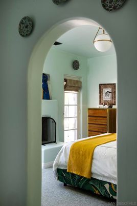 Bedroom, Fireplace, Interior