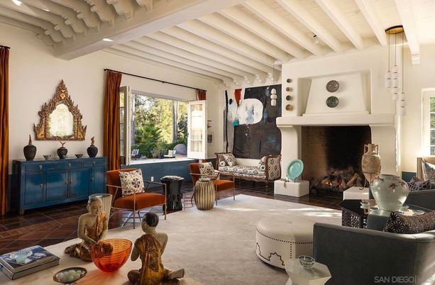 Fireplace, Interior, Living room, Pendant Lights