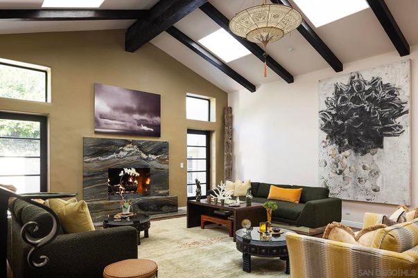 Fireplace, Interior, Living room, Wooden Beams