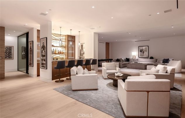 Interior, Living room, Pendant Lights, Recessed Lighting, Wood Texture Flooring