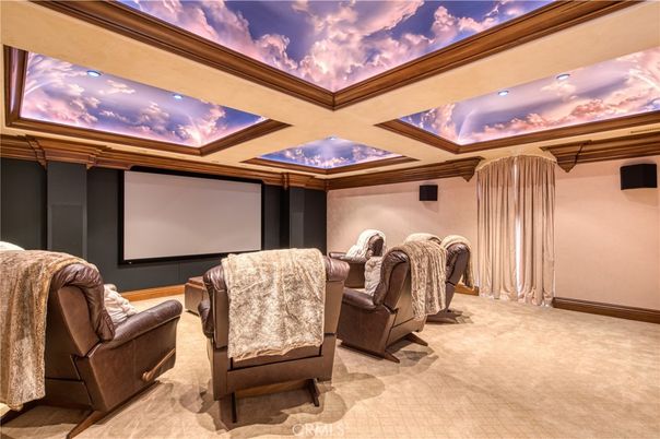 Home Theatre Room, Interior, Projection Screen, Recessed Lighting, Theatre Room