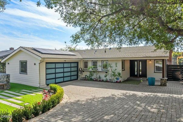 Attached, Exterior, Facade, Solar Panels, Ranch