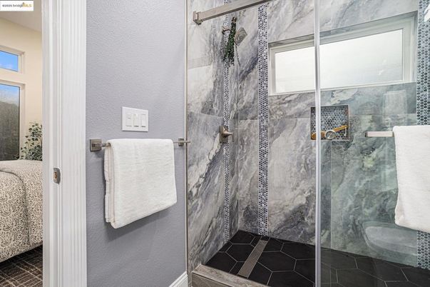 Bathroom, Glass Shower, Interior, Marble Walls