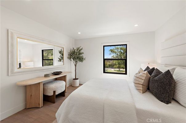 Bedroom, Home Office, Interior, Recessed Lighting, Wood Texture Flooring