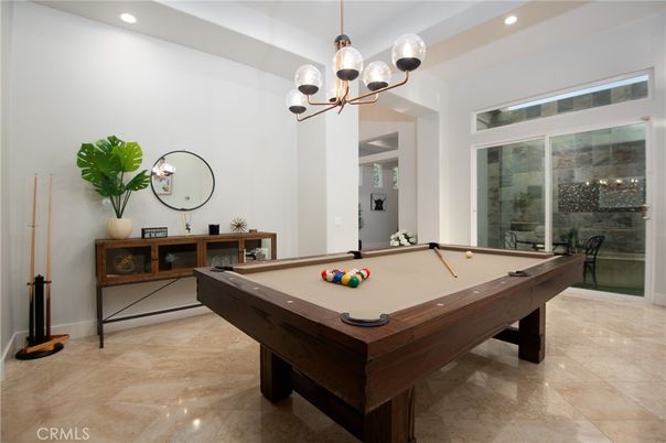 Billiard Table, Game Room, Interior, Pendant Lights, Recessed Lighting