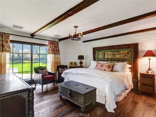 Bedroom, Chandelier, Interior, Pendant Lights, Wood Texture Flooring