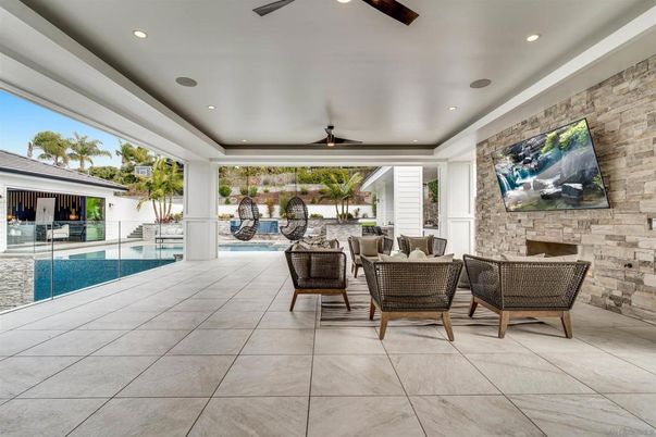 Interior, Pool, Recessed Lighting, Stone Walls