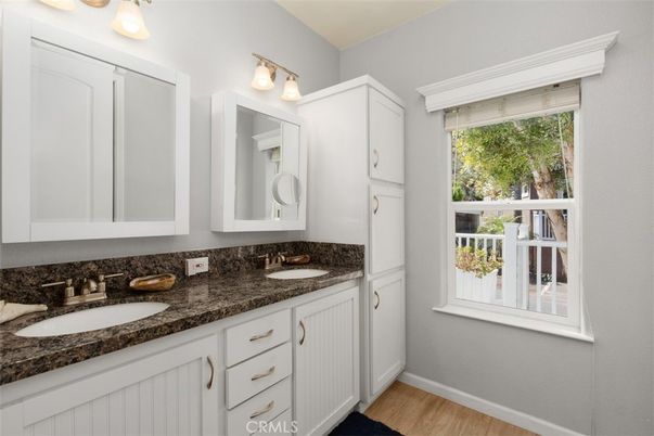 Bathroom, Dual Sink Vanities, Interior, Wood Texture Flooring