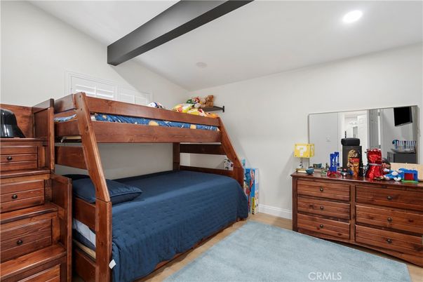 Bedroom, Interior, Recessed Lighting, Wooden Beams