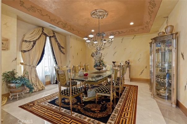 Chandelier, Dining room, Interior, Recessed Lighting