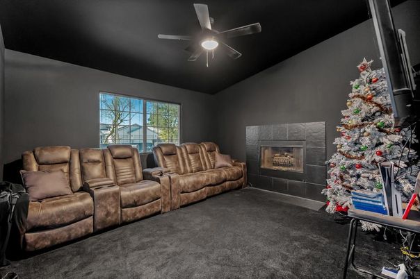 Home Theatre Room, Fireplace, Interior