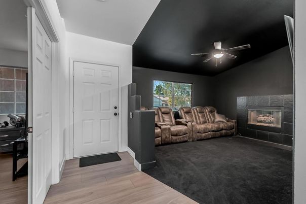 Fireplace, Interior, Wood Texture Flooring