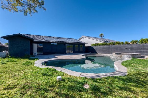 Exterior, Pool, Solar Panels