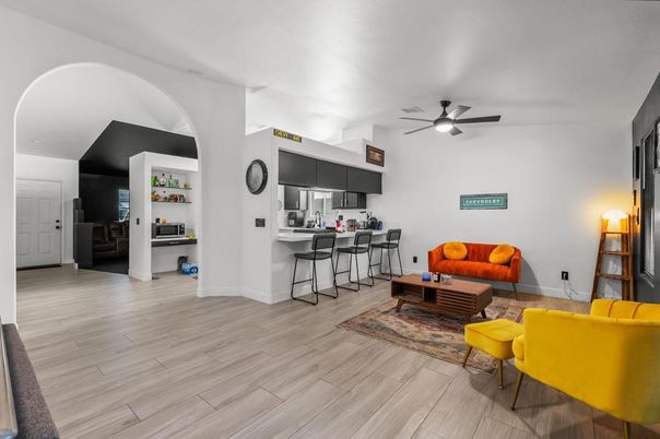 Interior, Kitchen, Living room, Wood Texture Flooring