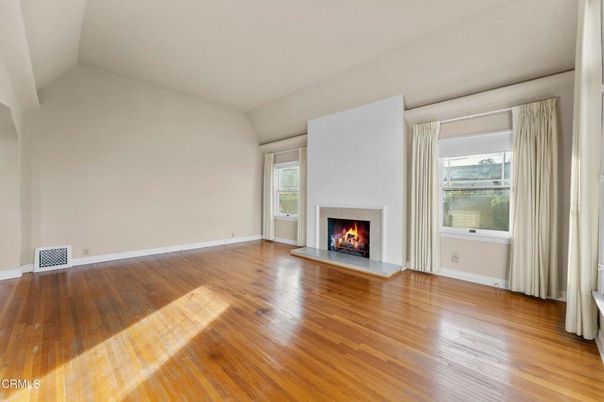 Empty room, Fireplace, Interior, Wood Texture Flooring
