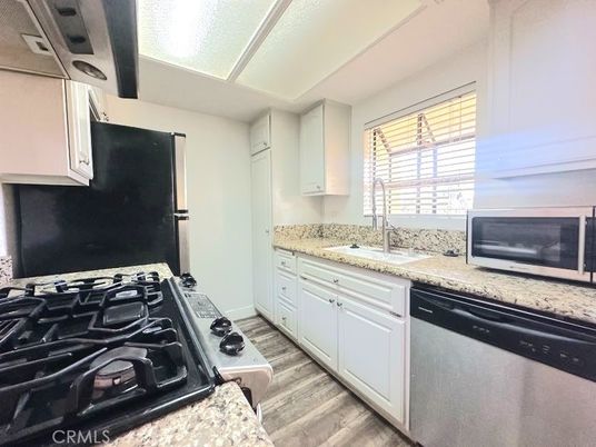 Interior, Kitchen, Stainless Steel Appliances, Wood Texture Flooring