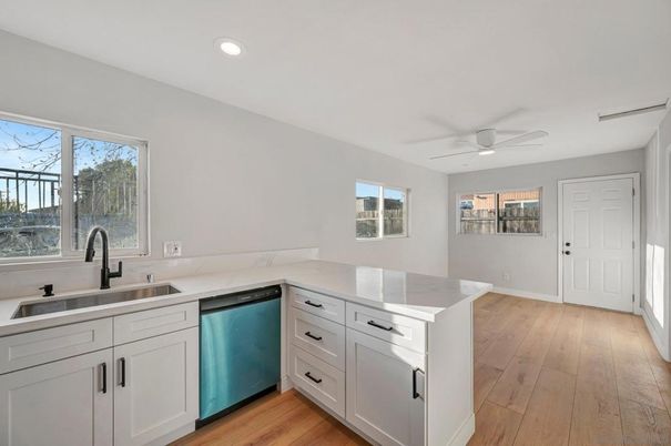 Interior, Kitchen, Recessed Lighting, Wood Texture Flooring