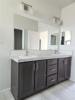 Bathroom, Dual Sink Vanities, Interior, Wood Texture Flooring