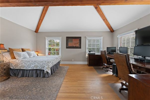 Bedroom, Home Office, Interior, Wooden Beams, Wood Texture Flooring