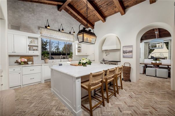 Interior, Kitchen, Pendant Lights, Stainless Steel Appliances, Wooden Beams, Wooden Ceilings