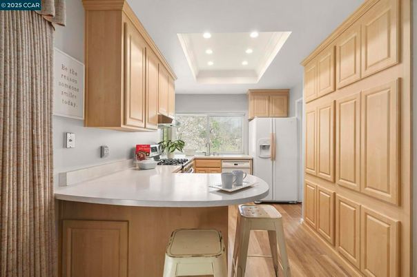 Interior, Kitchen, Recessed Lighting, Wood Texture Flooring