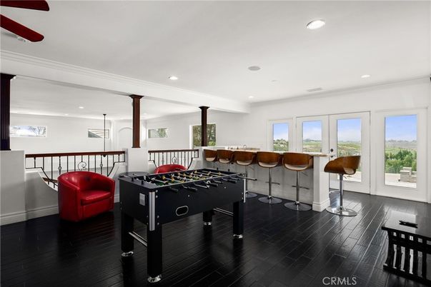 Game Room, Interior, Pendant Lights, Recessed Lighting, Wood Texture Flooring
